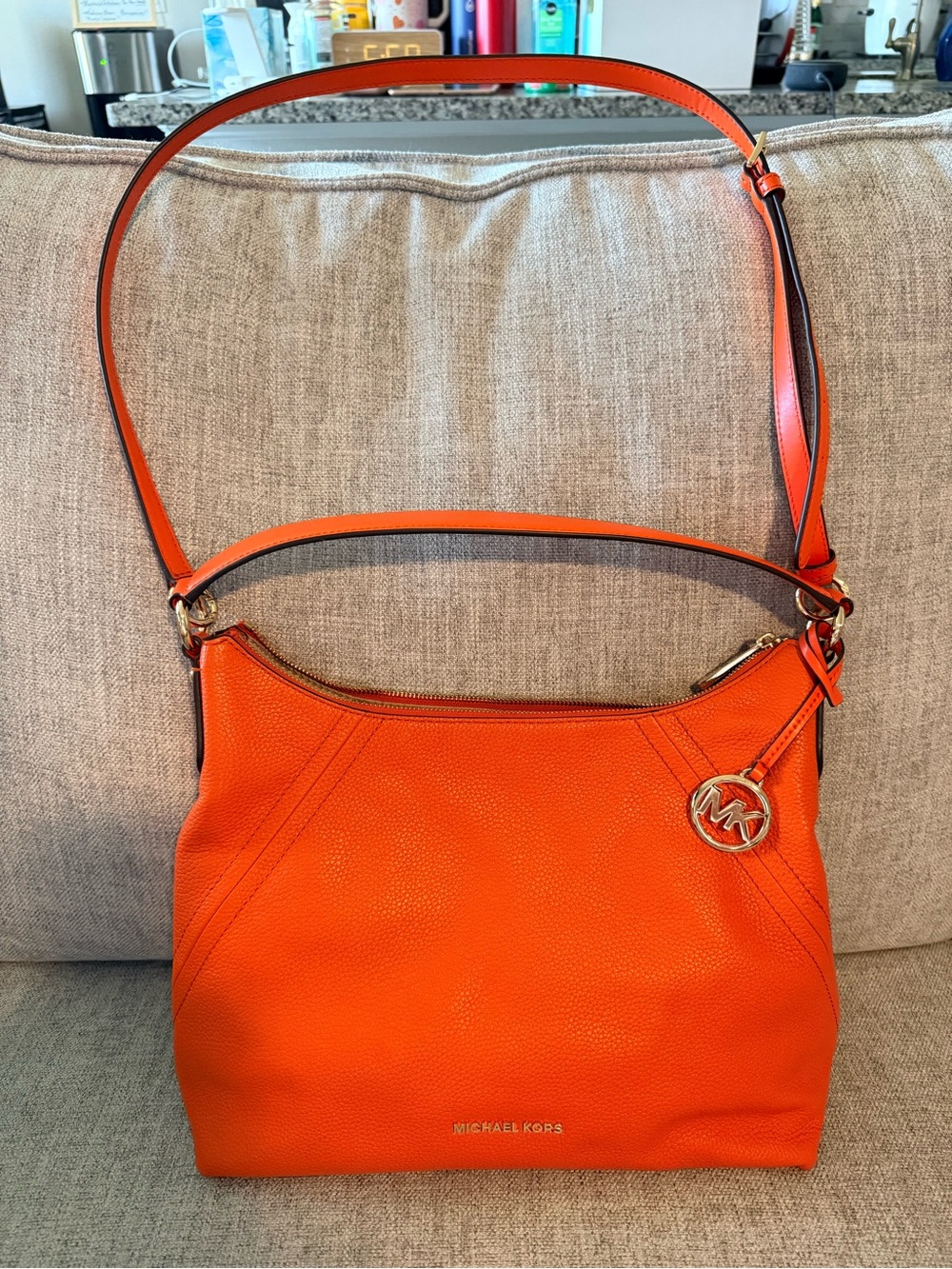 Michael Kors  Aria Leather bag in clementine color